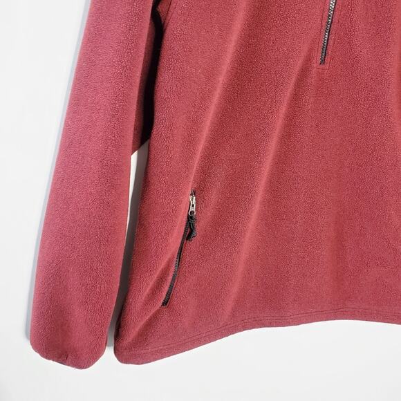 LL Bean Maroon 1/2 zip pull over fleece sweatshirt Size Large Tall - Picture 10 of 10
